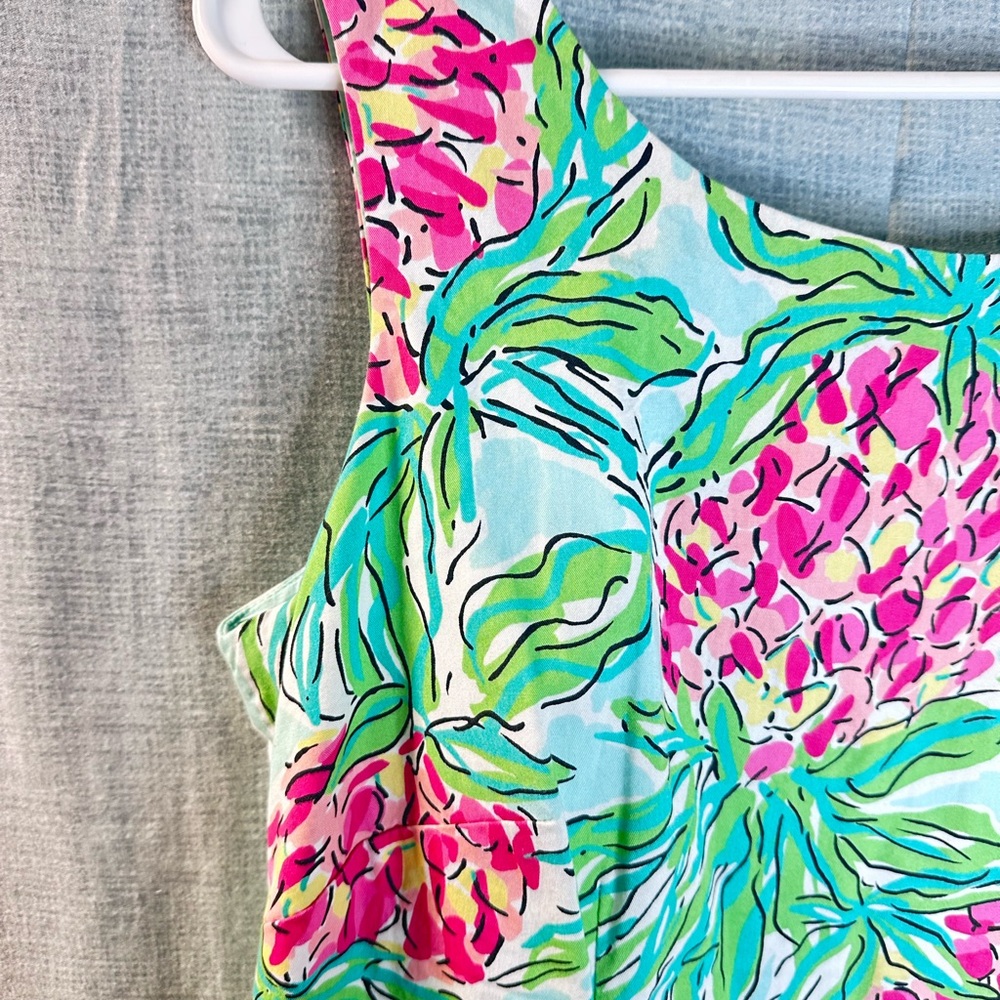 Lilly Pulitzer Pineapple Print Sleeveless Midi Dress - Aqua, Pink & Green - Picture 2 of 14